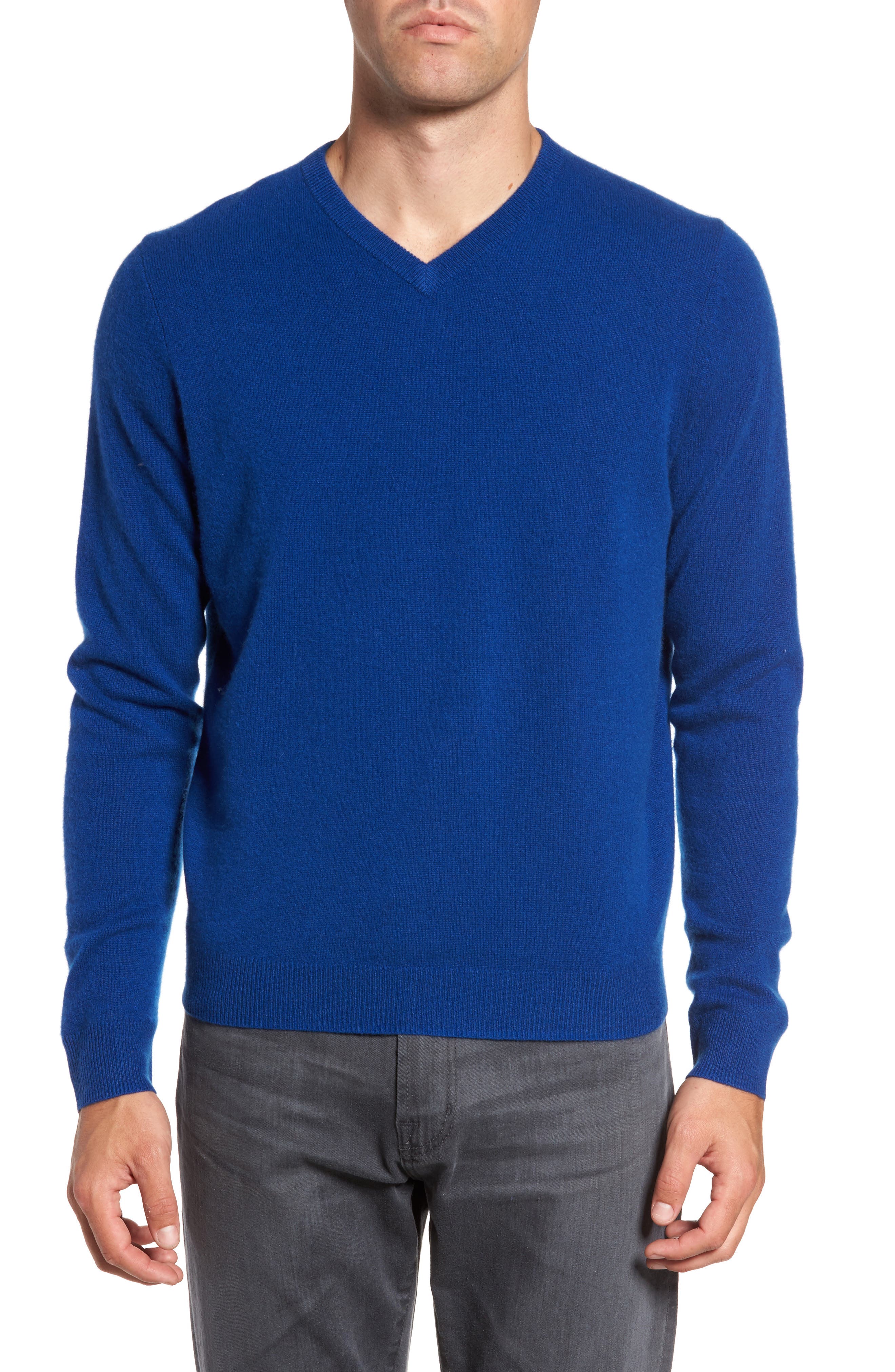 Blu Cherry Men's V Neck Long Sleeved Pullover Jumpers Sweater